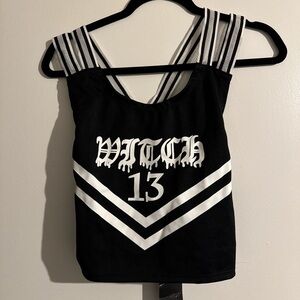 Black and White Graphic Women's Cheer Top